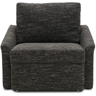 DOMO. collection Sessel Relax, Dauerschläfer, Boxspring Sofa mit Schlaffunktion, Schlafsessel, Gästebett, Schlafsofa 108 x 96 x 86 cm (BxTxH), schwarz