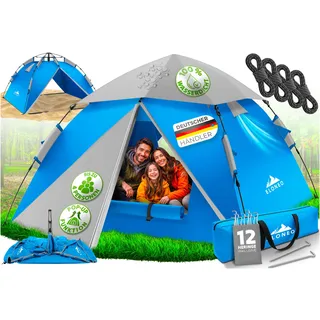 ELONEO Wurfzelt Pop Up Zelt wasserdicht Campingzelt Schnellaufbau Outdoor Zelt Bau/Orange 1-4 Personen