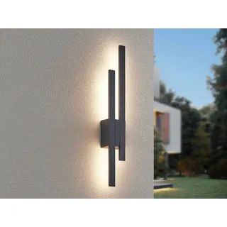 Trio Leuchten - Design Außen Wandleuchte dunkelgrau inkl. LED 2-flammig IP54 - Izabela I Außenbeleuchtung - Aluminium Länglich - I (nicht austauschbare) LED - Schwarz