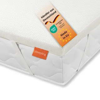 sleepling weicher Topper 80x200 cm, H4 ab 100 kg, Matratzenauflage | 5 cm dick, Matratzentopper 80 x 200 cm, Eckgummis, Komfortschaum, Härtegrad 4, Made in EU, OEKO-TEX, waschbar bis 60 Grad