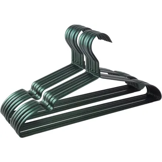 Parusia Kleiderbügel waldgrün, 42cm breit, 1cm stark, Kleiderbügel Metall rostfrei, formstabil, zur platzsparenden Kleideraufbewahrung & Organisation von Kleiderschrank, Kleiderständer (10)