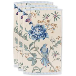Pip Studio Gästehandtuch Set/3 Secret Garden Weiß/Blau 30x50cm