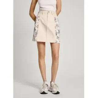 Pepe Jeans für Damen. PL901135 Hw Paisley Minirock weiß (M), Lässig, Bio-Baumwolle, Nachhaltig