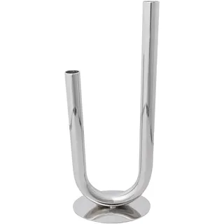 Dekovase CREATIV DECO, silber (silberfarben), B:15cm H:37cm T:10cm, Aluminium, Vasen, Dekovase, in U-Form