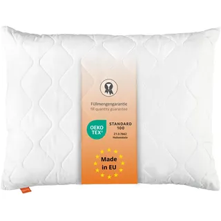 sleepling Kopfkissen 70x90 cm, Kissen, Polster, Bettkissen, Basic 100 | Füllung: Klimafaser, Nachfüllbar, Allergiker Pillow, langes Schlafkissen 70 x 90, Waschbar, Made in EU, OEKO-TEX