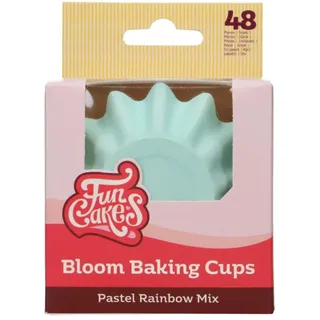 FunCakes Baking Cups Pastell Regenbogen Mix 48 Stück Muffin und Cupcake Förmchen Papier, Bloom Backförmchen aus beschichtetem Karton, Perfekt für Cupcakes und Muffins - Pk/48