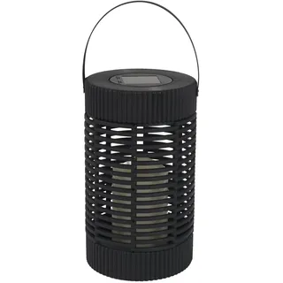 HOME DECO FACTORY Solar-Laterne Kerzeneffekt 23 cm Garten | Kunststoff, Solar-Laterne, Kerzeneffekt, 23 cm, Außenleuchte, Garten oder Terrasse, Schwarz und Weiß