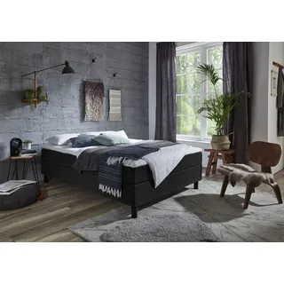 Atlantic Home Collection Boxbett »Happy« ohne Kopfteil, mit Topper, wahlweise mit oder ohne Bettwaren, schwarz,