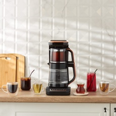 Bild Teekocher Robotea Pro 4 in 1 sprechender Automatik-Teekocher Wasserkocher und Filterkaffeebrühmaschine 2500W, Black Copper