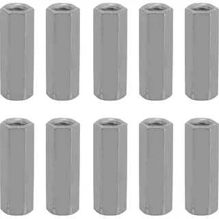 10 Stück lange Stabmutter Sechskant-Hülsenmutter Abstandshalter mit Gewinde (M6 * 25)