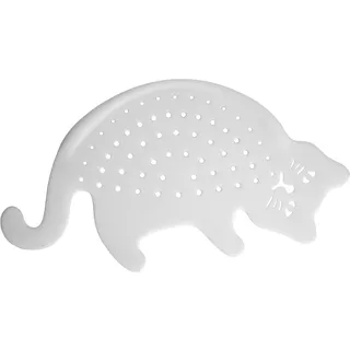 Fisura - Original halbmondförmiges Sieb. Nudelsieb in Katzenform. Weißes Küchensieb für Töpfe. Mehrzweck-Sieb 33 x 17,5. ABS