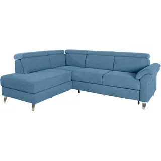 sit&more Ecksofa »Arngast L-Form« inklusive Kopfteilverstellung und Federkern blau