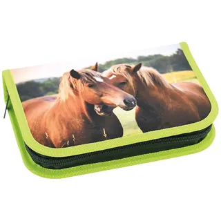 Eberhard Faber 577589 - Federmäppchen Pferd, mit 42 Schreibutensilien, Schüleretui befüllt