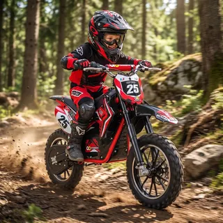 Actionbikes Motors Kinder Mini Enduro Elektro Crossbike | 500 Watt - Bis 24 km/h - Motocross - Pocketbike - Cross Bike - Motorrad - Dirt Bike (Rot) - Rot
