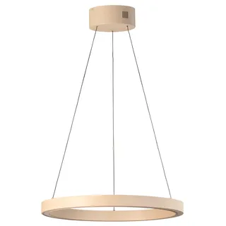 Pendelleuchte Silvio | sandfarben| mit Kabellift | D: 60cm| Höhenverstellbar 70-180cm| mit Fernbedienung stufenlos dimmbar| Farbtemperatureinstellung stufenlos| 1x LED 56W 2700/6500 K | 8000 lm