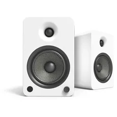 Kanto YU6MW Powered Speakers with Bluetooth | Built-in Phono Preamp | 200W Peak Power | 1" Silk Dome Tweeter and 5.25" Kevlar Driver | Auto Standby and Startup | Remote Included | Pair | Matte White