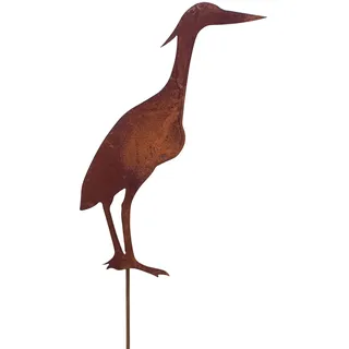 Vosteen Gartenstecker Fischreiher 90cm Metall Rost Gartendeko Edelrost