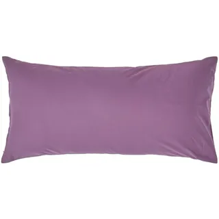 Homescapes Perkal Kissenbezug 40x80 cm lila, Kissenhülle mit Reißverschluss, 100% ägyptische Baumwolle, Fadendichte 200