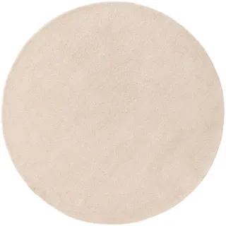 benuta nest Wollteppich Bent Cream ø 150 cm rund - Naturfaserteppich aus Wolle