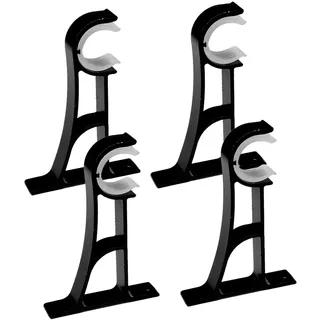 Gardinenstange Halterung Sonwaha 4 Stück Vorhangstange mit Doppelstange Vorhang Halter Gardinen Stangenhalterung für Gardinen Kleiderstange Duschstange (Weiß A)