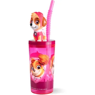 p:os Paw Patrol Girl 3D Trinkbecher, Pink, Durchmesser: 7,5 cm, Höhe: 23 cm