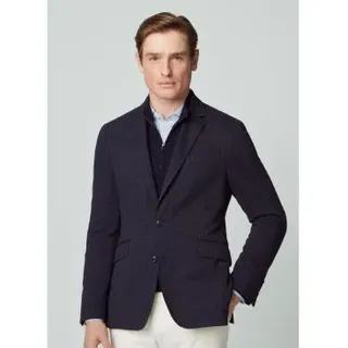 Hackett London für Herren. HM443249 Navy Knight marineblauer Blazer (46/32), Lässig, Party, Baumwolle, Klassisch, Langarm