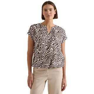 Cecil Bluse mit Split Neck und Zebra-Print Brown Cacao S