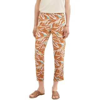 TOM TAILOR Damen 1036632 Hose, 31758 - Brown Abstract Leaf Design, 34W / 28L