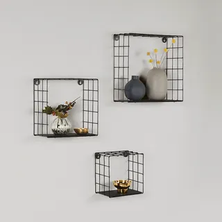 3er Set Deko schwarz Metall 30cm Wohnzimmer Garten Tischdeko Handarbeit Kerzen