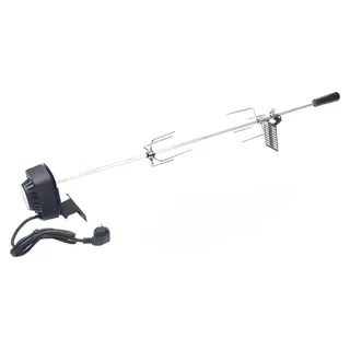 Elektrisches Grillspieß-Set - Rotisserie 220 V - 3-teilig - Motor - Grillspieß aus Edelstahl - Für Hähnchen und Fleisch - Schwarz