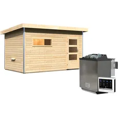 Bild Skrollan 3 mit Vorraum inkl. 9 kW Ofen + Steuergerät Easy Bio + Moderne Saunatür