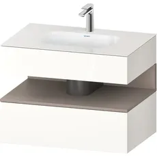 Duravit Qatego Einbauwaschtisch mit Konsolenwaschtischunterbau, 800x550x600mm, Nische Basalt Matt, QA4785043, Farbe: Weiß Hochglanz/mit Nischenbeleuchtung