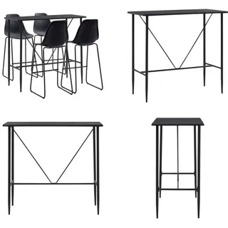 vidaXL 5 tlg. Bar Set Kunststoff Schwarz - Bar-Set - Bar-Sets - Bartisch Mit Barhocker - Bartische Mit Barhocker - Schwarz