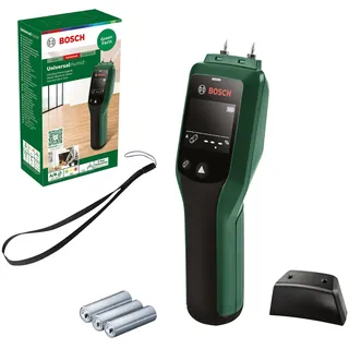 Bosch Holzfeuchtigkeitsmessgerät UniversalHumid | präzise Ergebnisse dank Holzgruppenauswahl und LED-Ampel zur einfachen Interpretation, im Karton