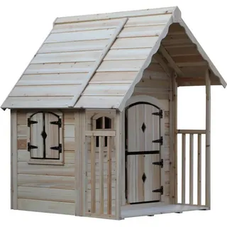 HOME DELUXE Spielhaus KIMI – Natur | Holz-Kinderhaus für Garten & Outdoor-Spielspaß - Naturbelassen, Beige