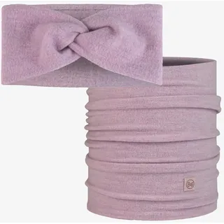 Buff® Bundle Neckwarmer Merino Fleece Rosa Einzelgröße und Headband Merino Fleece Rosa Einzelgröße Erwachsene