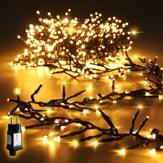 SALCAR 15m 1500er LED Cluster Lichterkette Außen, Weihnachtslichterkette mit 8 Modi und Memory, Wasserdicht Christbaumbeleuchtung für Innen Außen Garten Weihnachtsbaum Hochzeit, Warmweiß