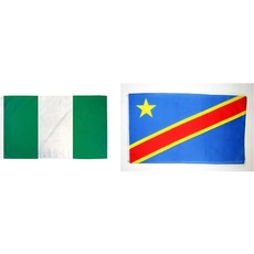 AZ FLAG Flagge Nigeria 150x90cm - NIGERIANISCHE Fahne & Flagge DEMOKRATISCHE Republik des Kongo 150x90cm - KONGOLESISCHE Fahne 90 x 150 cm feiner Polyester - flaggen