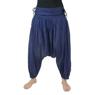Haremshose "Jaya" für Damen - Pumphose im Aladin-Stil - Pluderhose für Sport & Freizeit : blau L/XL Farbe: Blau Größe: L/XL - Blau