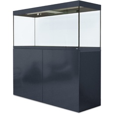 Amtra Alux 450 Led Grey Combi - 450L professionelles Glasaquarium mit Deckel und Holzgehäuse, für Süß- und Salzwasserfische, Profi-Set, graue Farbe