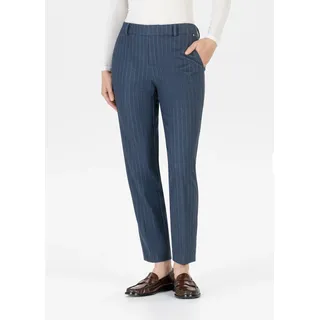 Stoffhose STEHMANN, Damen, Gr. 34, N-Gr, marine, Web, Obermaterial: 68% Polyester, 26% Viskose, 6% Elasthan, gestreift, straight fit 7/8-Länge, Hosen Stoffhose, mit Nadelstreifen, aus Viskose und Elasthan
