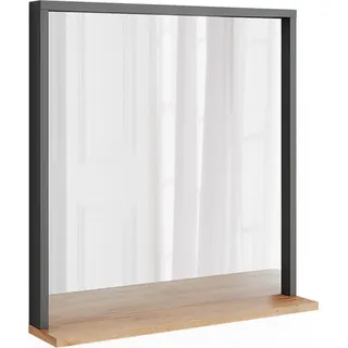 Vicco Wandspiegel Orlando, 57 x 60 cm mit Spiegel, Anthrazit/Goldkraft Eiche - Grau