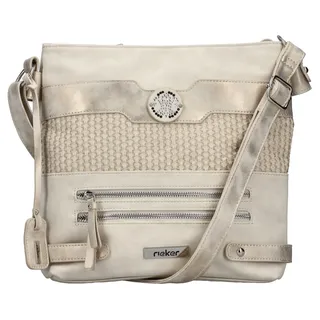 Umhängetasche RIEKER, Damen, Gr. B/H/T: 31cm x 27cm x 6cm, gold (creme, goldfarben), Lederimitat, Taschen Umhängetasche, Schultertasche, Damen-Tasche mit praktischem Reißverschluss-Rückfach