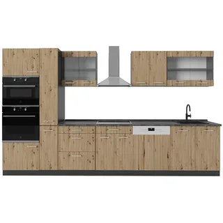 Vicco Küchenzeile R-Line 350 cm Braun Grau