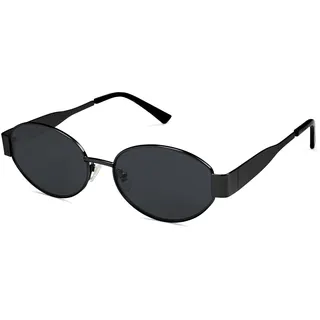 SOJOS Retro Sonnenbrille Damen Herren Oval Metal Groß Trendy Classic UV400 Schutz Sonnenbrillen SJ1217