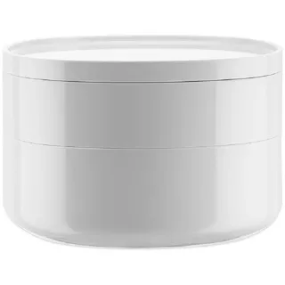 Alessi PL17 W Birillo Behälter fürs Bad aus PMMA mit Mehreren Fächern und Deckel, weiß