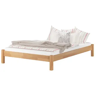 Doppelbett Ehebett Kingsize-Bett Futonbett 160x200 Buche massiv Zubehör wählbar V-60.84-16 ohne Zubehör - Naturbelassen