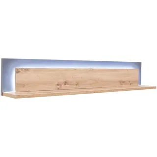 Livetastic Wandboard , Anthrazit, Eichefarben , Holzwerkstoff , 139x24x20 cm , Made in Eu , Wohnzimmer, Regale, Wandboards