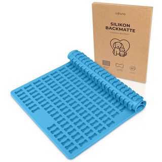 Cahuna Backmatte für Hundekekse Hundeleckerli backen, Backform aus Silikon Knochen - für BPA frei und mit Rand - Wiederverwendbare Backunterlage für den Backofen