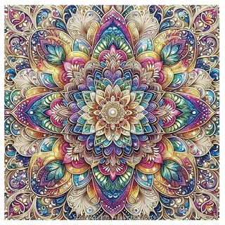 SHEGZHUC Diamond Painting Mandala Bunt 30x30cm Diamant Malerei Erwachsene Mosaik Geschenk Wanddekoration